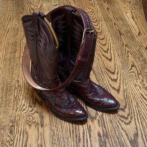 Tony Lama Maroon Cowboy Boots